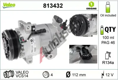 VALEO Kompresor klimatizace NEW ORIGINAL PART VA 813432, 813432