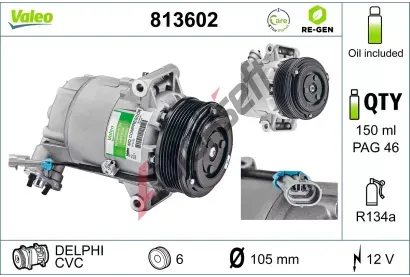 VALEO Kompresor klimatizace VA 813602, 813602