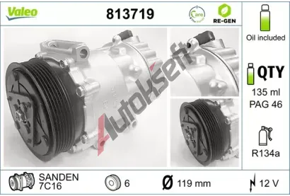 VALEO Kompresor klimatizace VA 813719, 813719