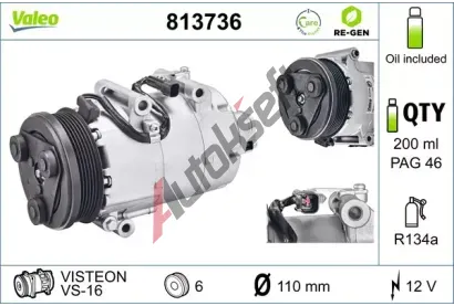 VALEO Kompresor klimatizace VA 813736, 813736