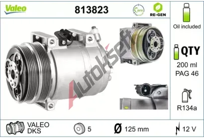 VALEO Kompresor klimatizace VALEO RE-GEN REMANUFACTURED VA 813823, 813823
