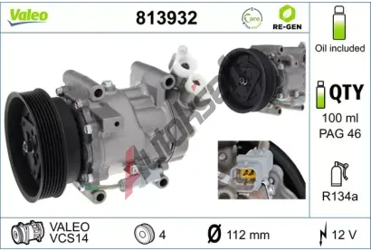 VALEO Kompresor klimatizace VALEO RE-GEN REMANUFACTURED VA 813932, 813932