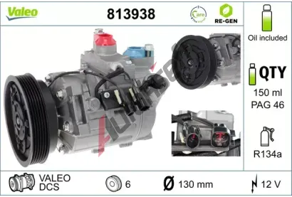 VALEO Kompresor klimatizace VALEO RE-GEN REMANUFACTURED VA 813938, 813938