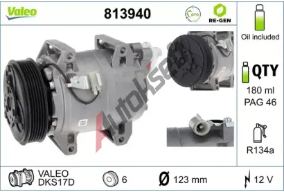 VALEO Kompresor klimatizace VALEO RE-GEN REMANUFACTURED VA 813940, 813940