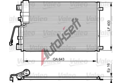 VALEO Kondenzátor klimatizace VA 814009, 814009 VALEO Kondenzátor klimatizace VA 814009, 814009