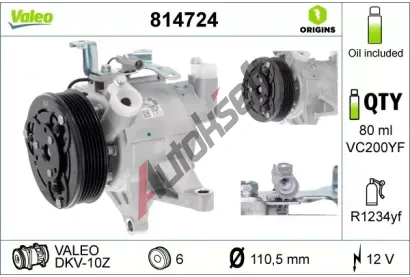 VALEO Kompresor klimatizace VA 814724, 814724