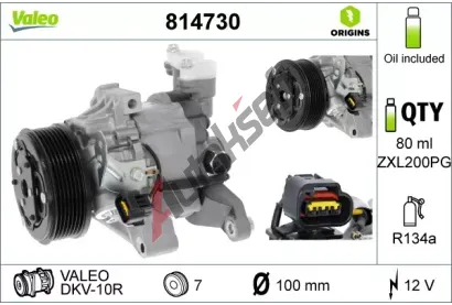 VALEO Kompresor klimatizace VALEO ORIGINS NEW VA 814730, 814730