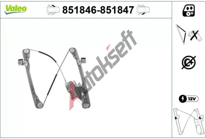 VALEO Zvedací zařízení oken VA 851846, 851846 VALEO Zvedací zařízení oken VA 851846, 851846