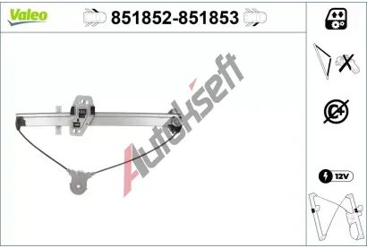 VALEO Zvedací zařízení oken VA 851852, 851852 VALEO Zvedací zařízení oken VA 851852, 851852