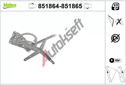 VALEO Zvedací zařízení oken VA 851864, 851864 VALEO Zvedací zařízení oken VA 851864, 851864
