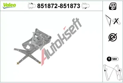 VALEO Zvedací zařízení oken VA 851872, 851872 VALEO Zvedací zařízení oken VA 851872, 851872