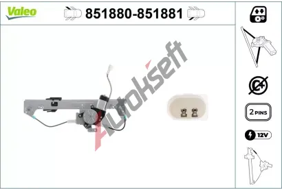 VALEO Zvedac� za��zen� oken VA 851880, 851880