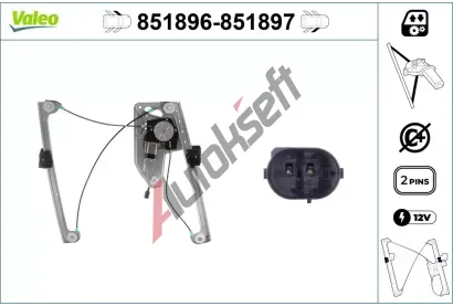 VALEO Zvedací zařízení oken VA 851896, 851896 VALEO Zvedací zařízení oken VA 851896, 851896