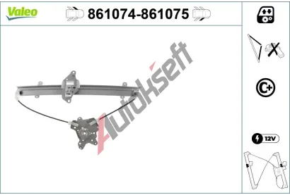 VALEO Zvedací zařízení oken VA 861074, 861074 VALEO Zvedací zařízení oken VA 861074, 861074