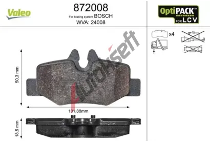 VALEO Sada brzdovch destiek VA 872008, 872008