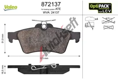 VALEO Sada brzdovch destiek VA 872137, 872137