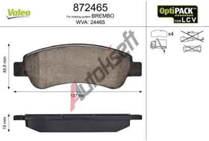 VALEO Sada brzdov�ch desti�ek VA 872465, 872465