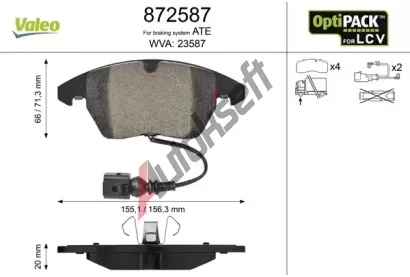 VALEO Sada brzdovch destiek VA 872587, 872587