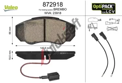 VALEO Sada brzdovch destiek VA 872918, 872918