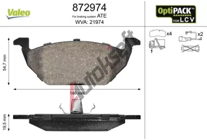 VALEO Sada brzdovch destiek VA 872974, 872974
