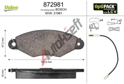 VALEO Sada brzdovch destiek VA 872981, 872981