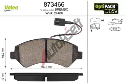 VALEO Sada brzdovch destiek VA 873466, 873466