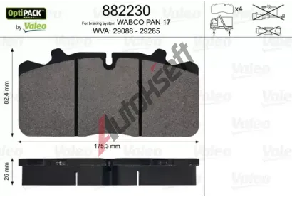 VALEO Sada brzdovch destiek OptiPACK VA 882230, 882230