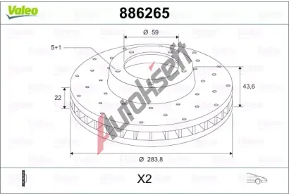 VALEO Brzdov kotou - 284 mm VA 886265, 886265