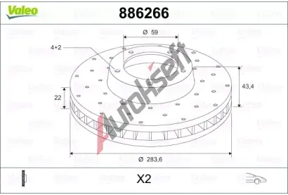 VALEO Brzdov kotou - 284 mm VA 886266, 886266
