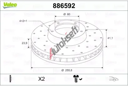 VALEO Brzdov� kotou� - 255 mm VA 886592, 886592