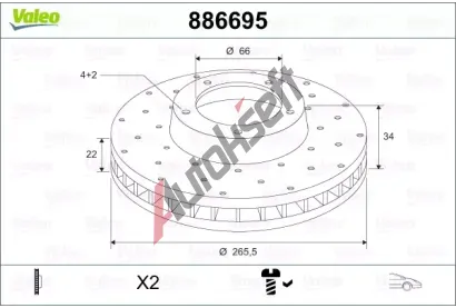 VALEO Brzdov kotou - 282 mm VA 886695, 886695
