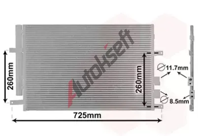 VAN WEZEL Kondenztor - klimatizace VAW 01005097, 01005097