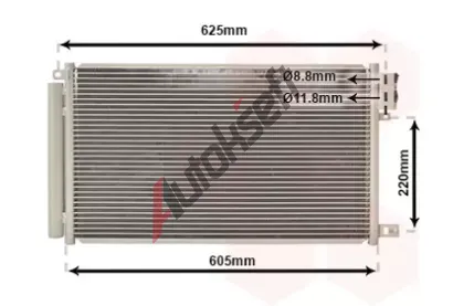 VAN WEZEL Kondenztor - klimatizace VAW 01005115, 01005115
