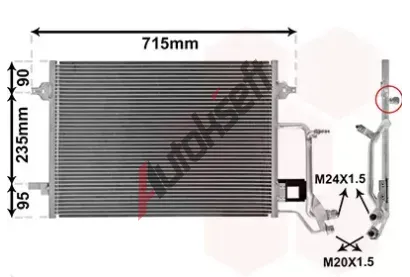 VAN WEZEL Kondenztor - klimatizace VAW 03005116, 03005116