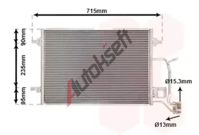 VAN WEZEL Kondenztor - klimatizace VAW 03005173, 03005173