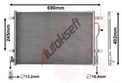 VAN WEZEL Kondenztor - klimatizace VAW 03005194, 03005194