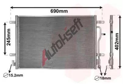 VAN WEZEL Kondenztor - klimatizace VAW 03005199, 03005199