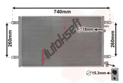 VAN WEZEL Kondenztor - klimatizace VAW 03005237, 03005237