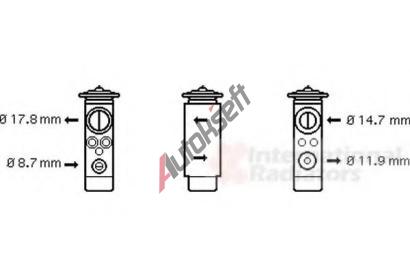 VAN WEZEL Expanzní ventil klimatizace VAW 06001171, 06001171 VAN WEZEL Expanzní ventil klimatizace VAW 06001171, 06001171
