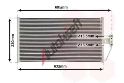 VAN WEZEL Kondenztor - klimatizace VAW 06005254, 06005254