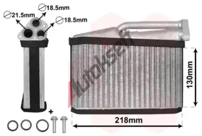 VAN WEZEL Výměník tepla vnitřního vytápění VAW 06006541, 06006541 VAN WEZEL Výměník tepla vnitřního vytápění VAW 06006541, 06006541