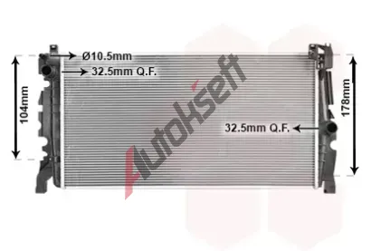 VAN WEZEL Chladič vody VAW 06012726, 06012726 VAN WEZEL Chladič vody VAW 06012726, 06012726