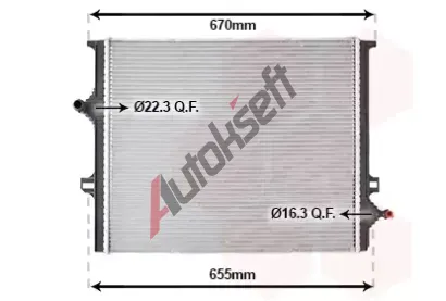 VAN WEZEL Chladič vody VAW 06012734, 06012734 VAN WEZEL Chladič vody VAW 06012734, 06012734