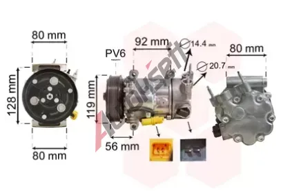 VAN WEZEL Kompresor - klimatizace VAW 0900K255, 0900K255