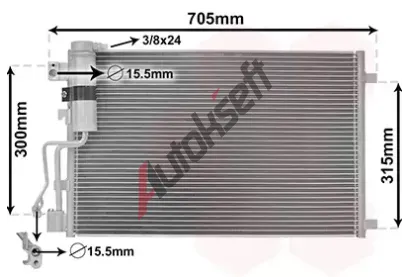 VAN WEZEL Kondenztor - klimatizace VAW 13005283, 13005283