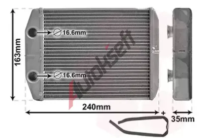 VAN WEZEL Výměník tepla vnitřního vytápění VAW 15006014, 15006014  VAN WEZEL Výměník tepla vnitřního vytápění VAW 15006014, 15006014