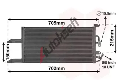VAN WEZEL Kondenzátor - klimatizace VAW 17005215, 17005215 VAN WEZEL Kondenzátor - klimatizace VAW 17005215, 17005215