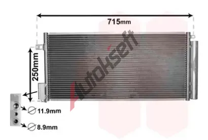 VAN WEZEL Kondenztor - klimatizace VAW 17005310, 17005310