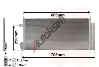 VAN WEZEL Kondenztor - klimatizace VAW 17005396, 17005396