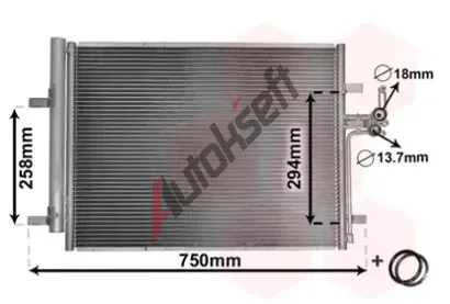 VAN WEZEL Kondenztor - klimatizace VAW 18005428, 18005428